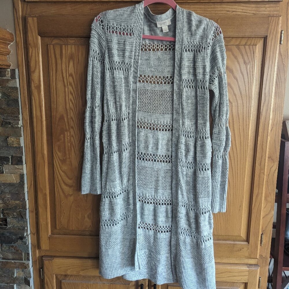 Loft Size Small Gray Cardigan